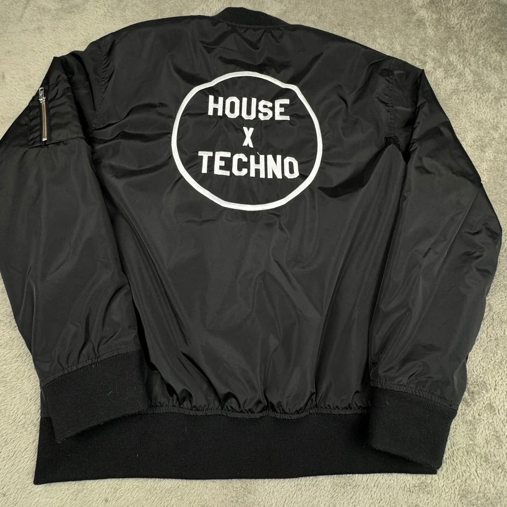 CRSSD Bomber Jacket Mens Size M Black Excellent House x Techno Festival Utility